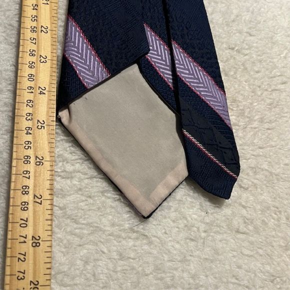 Sims Ltd Kwetz of Boston Vintage Black Purple Silk Blend Neck Tie - Picture 7 of 7